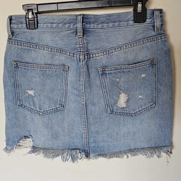 We The Free Relaxed & Destroyed Denim Mini Skirt - Picture 8 of 13